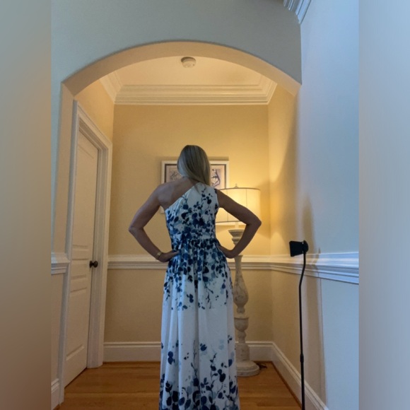 Made with Love Blue and White One-Shoulder Dress | M | NWT - Picture 4 of 9